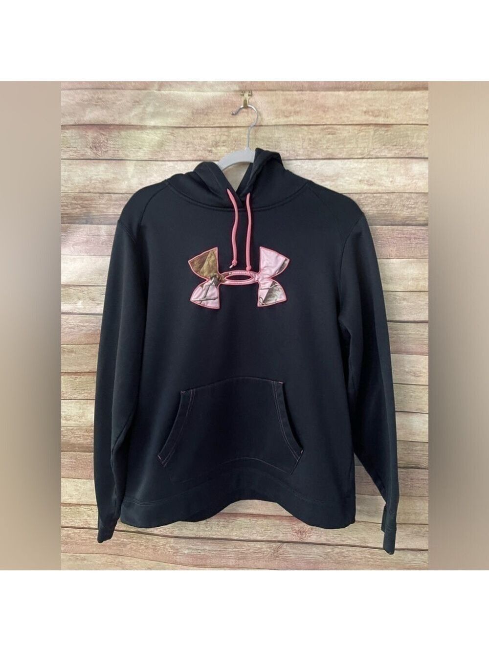 Under Armour Storm Women’s Semi-fitted Cold Gear Black Pink Sweatshirt Size XL